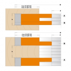 CMT Nastaviteľná drážkovacia fréza 2 dielna MAN - D150x14-28xd35 Z2+2 v2+2 ALU