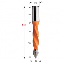 CMT 381 Vrták kolíkovací priechodzí S10 L115 HW - D10x70 S=10x20 L115 L