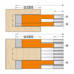 CMT Nastaviteľná drážkovacia fréza 2 dielna MAN - D150x14-28 d50 Z2+2 v2+2 ALU