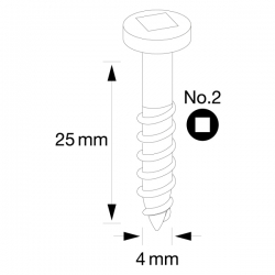 IGM Pocket Hole Skrutky - 4x25mm, hrubý závit, válcová hlava, 500 ks