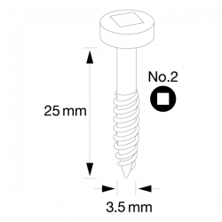 IGM Pocket Hole Skrutky - 3,5x25mm, jemný závit, válcová hlava, 500 ks