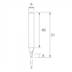 IGM M101 Drážkovacia fréza - D2x4 L51 S=6 HWM