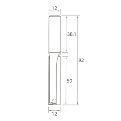 IGM M110 Drážkovacia fréza so zavrtávacím zubom - D12x50 L92 S=12 HW