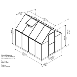 Palram - Canopia Multiline 6x8 polykarbonátový skleník