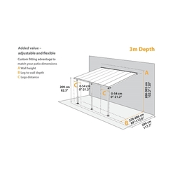 Palram - Canopia Sierra 4200 antracit 3 x 4,25 hliníková (montovaná) pergola