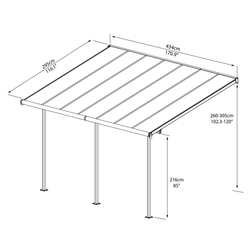 Palram - Canopia Sierra 4200 antracit 3 x 4,25 hliníková (montovaná) pergola