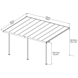 Palram - Canopia Sierra 5400 biela 3 x 5,46 hliníková (montovaná) pergola