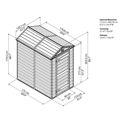 Palram - Canopia Skylight 4x6 hnedý záhradný domček